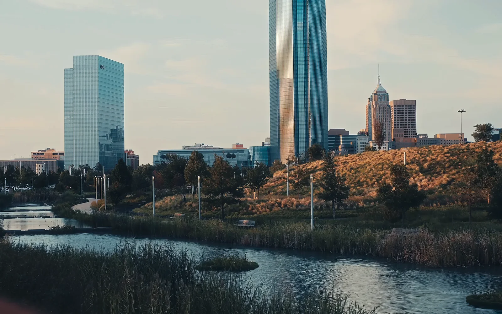 Downtown city skyline b-roll for a law firm FAQ video