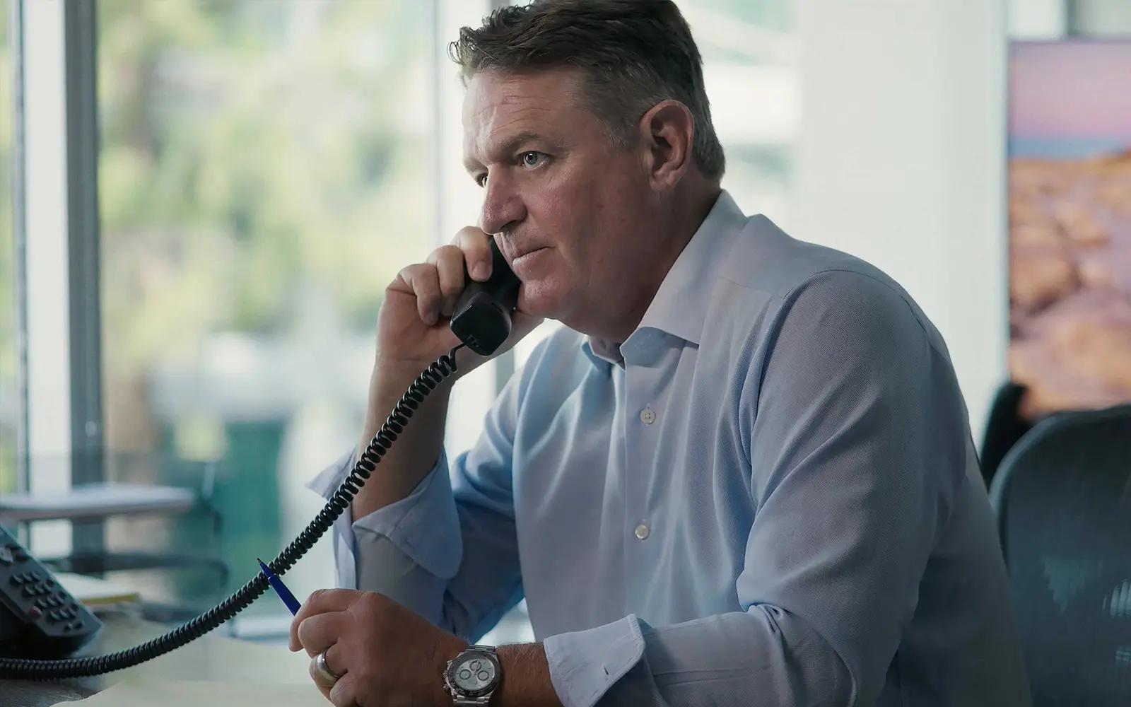 Attorney on a strategy call for a law firm video production project